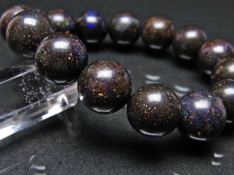 ブラックオパール ブレスレット 15mm 一点物 111-17776