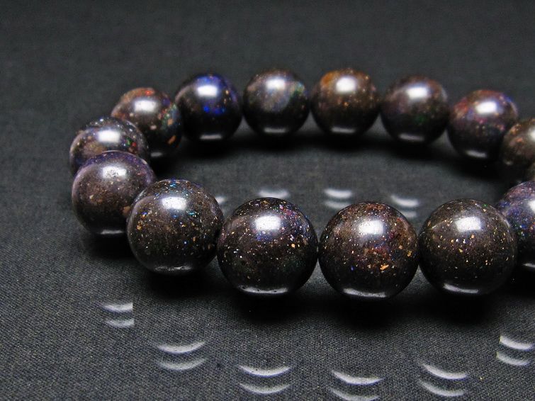 ブラックオパール ブレスレット 15mm 一点物 111-17776