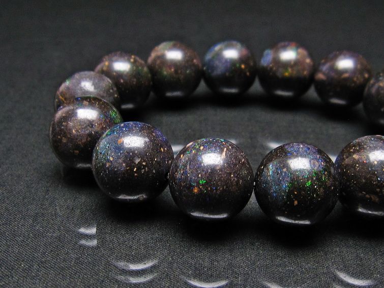 ブラックオパール ブレスレット 16mm 一点物 111-17777
