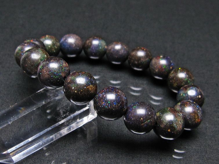 ブラックオパール ブレスレット 13mm 一点物 111-17785