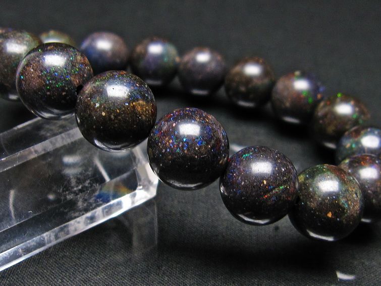 ブラックオパール ブレスレット 13mm 一点物 111-17785