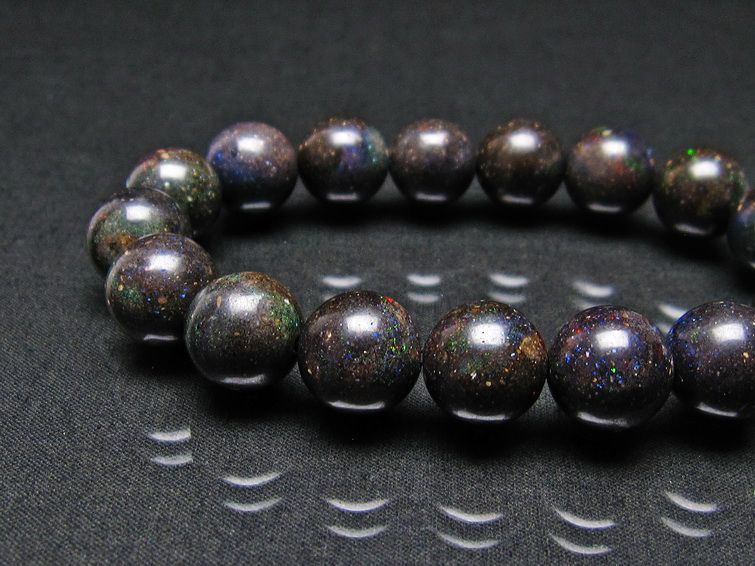 ブラックオパール ブレスレット 13mm 一点物 111-17785