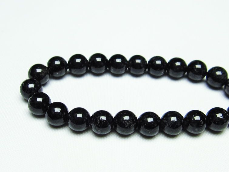 ブラックルチルクォーツ ブレスレット 黒針ルチル 8mm 一点物 メール便可 [M便 1/10] 111-18152