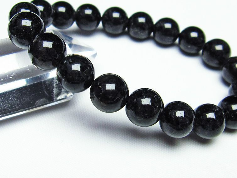 ブラックルチルクォーツ ブレスレット 黒針ルチル 11mm 一点物 メール便可 [M便 1/10] 111-18180
