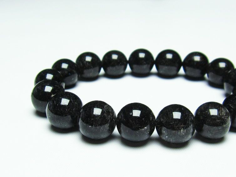ブラックルチルクォーツ ブレスレット 12mm 黒針ルチル 一点物 メール便可 [M便 1/10] 111-20060
