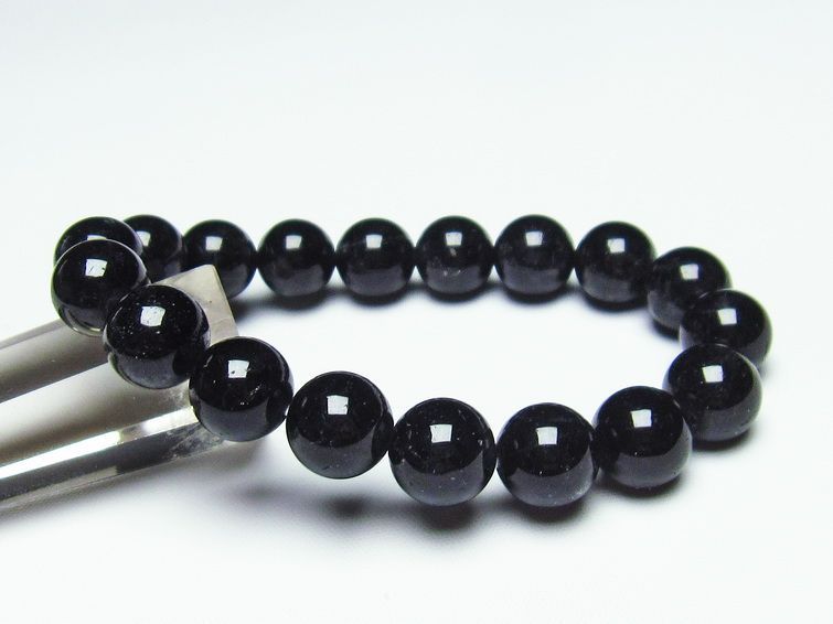ブラックルチルクォーツ ブレスレット 11mm 黒針ルチル 一点物 メール便可 [M便 1/10] 111-20109