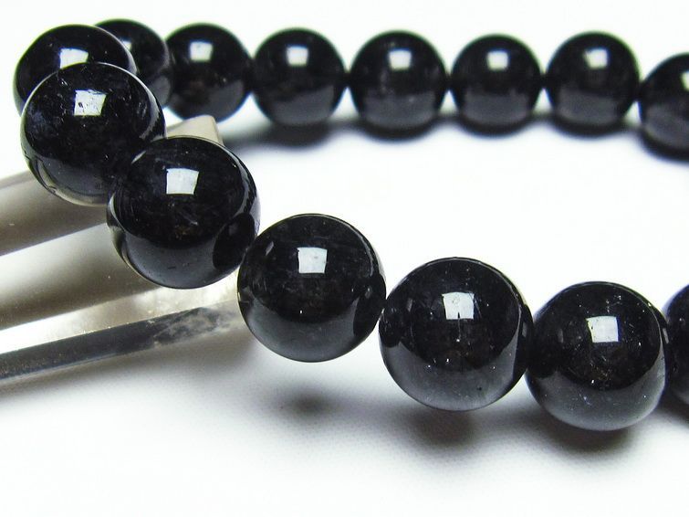 ブラックルチルクォーツ ブレスレット 12mm 黒針ルチル 一点物 メール便可 [M便 1/10] 111-20121