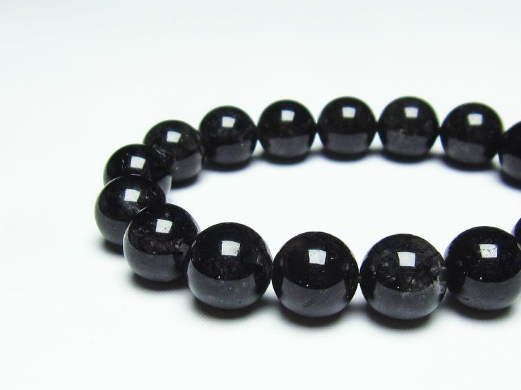 ブラックルチルクォーツ ブレスレット 12mm 黒針ルチル 一点物 メール便可 [M便 1/10] 111-20123