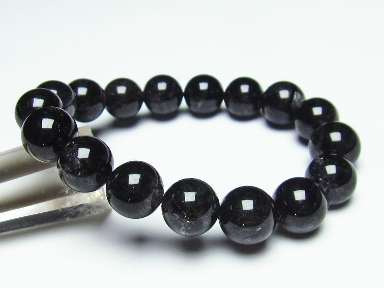 ブラックルチルクォーツ ブレスレット 12mm 黒針ルチル 一点物 メール便可 [M便 1/10] 111-20125