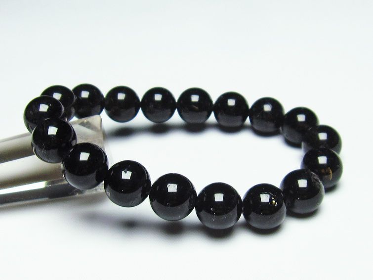 ブラックルチルクォーツ ブレスレット 11mm 黒針ルチル 一点物 メール便可 [M便 1/10] 111-20127
