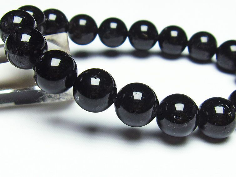 ブラックルチルクォーツ ブレスレット 11mm 黒針ルチル 一点物 メール便可 [M便 1/10] 111-20127