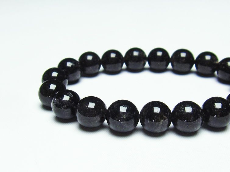 ブラックルチルクォーツ ブレスレット 10mm 黒針ルチル 一点物 メール便可 [M便 1/10] 111-20135