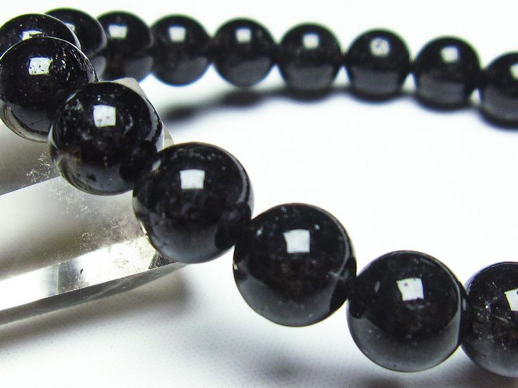 ブラックルチルクォーツ ブレスレット 10mm 黒針ルチル 一点物 メール便可 [M便 1/10] 111-20144