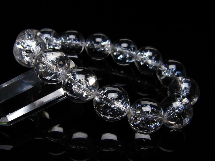 アイリスクォーツ 水晶 ブレスレット 16mm  一点物 111-20213