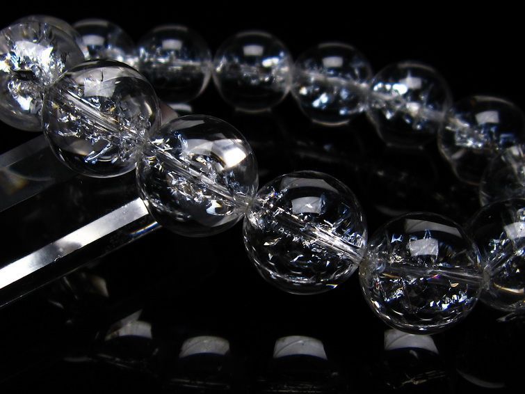 アイリスクォーツ 水晶 ブレスレット 16mm  一点物 111-20213