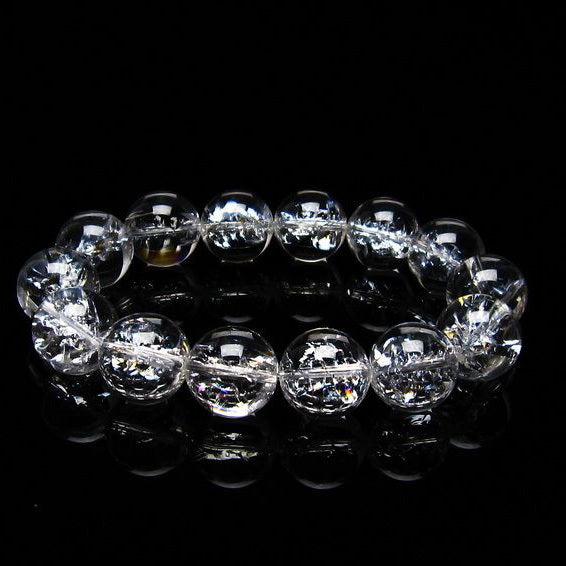 アイリスクォーツ 水晶 ブレスレット 16mm [送料無料] 一点物 111-20214
