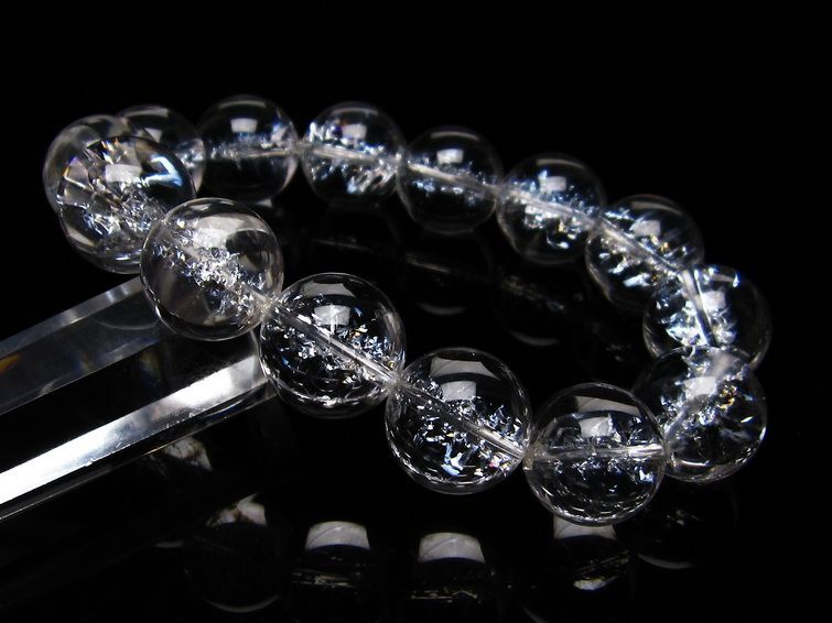 アイリスクォーツ 水晶 ブレスレット 16mm  一点物 111-20216