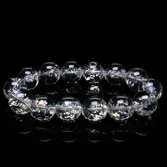 アイリスクォーツ 水晶 ブレスレット 16mm [送料無料] 一点物 111-20217
