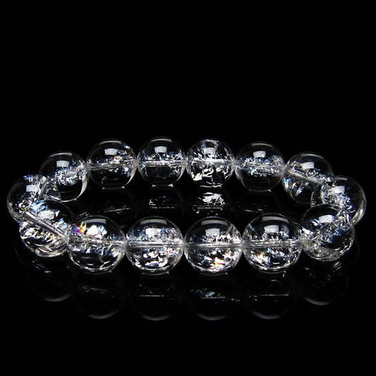 アイリスクォーツ 水晶 ブレスレット 16mm [送料無料] 一点物 111-20217