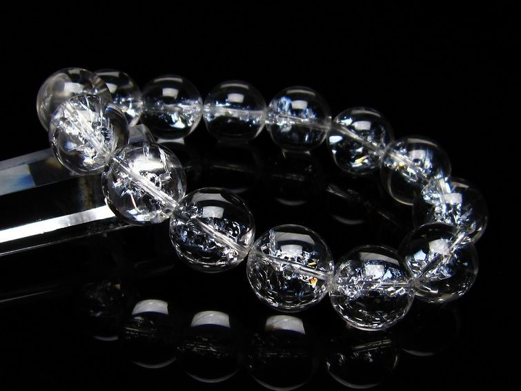 アイリスクォーツ 水晶 ブレスレット 16mm  一点物 111-20218