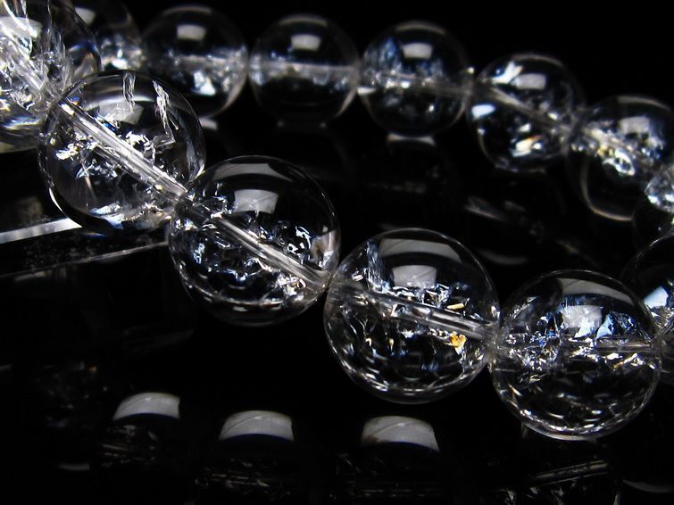アイリスクォーツ 水晶 ブレスレット 16mm  一点物 111-20218