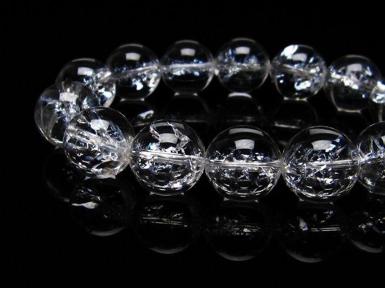 アイリスクォーツ 水晶 ブレスレット 16mm  一点物 111-20218