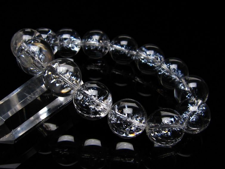アイリスクォーツ 水晶 ブレスレット 16mm  一点物 111-20219