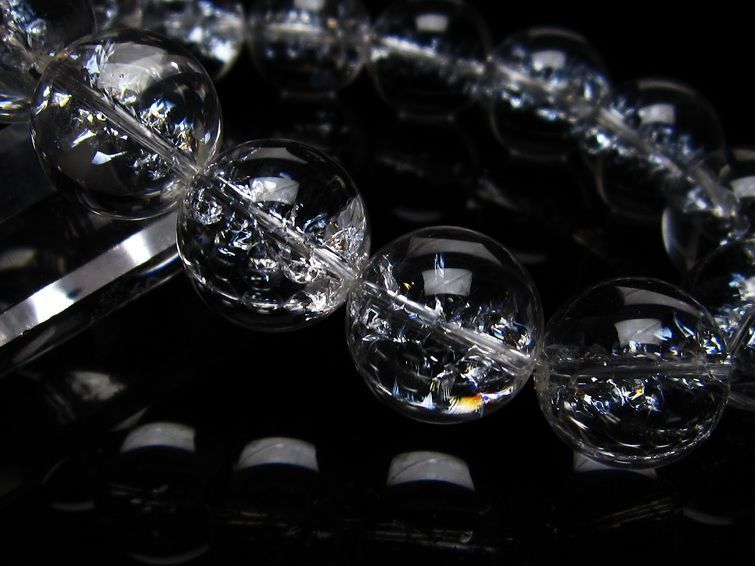アイリスクォーツ 水晶 ブレスレット 16mm  一点物 111-20219