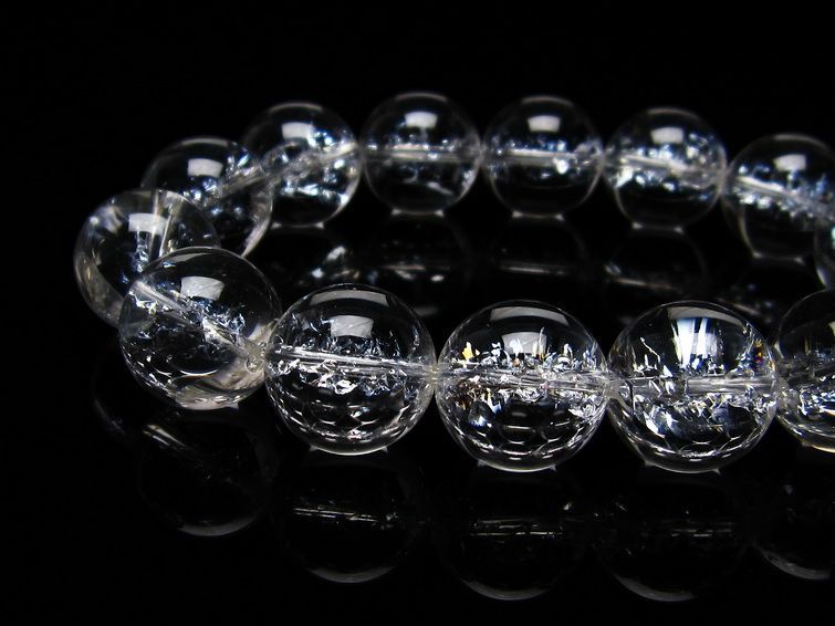 アイリスクォーツ 水晶 ブレスレット 16mm  一点物 111-20219