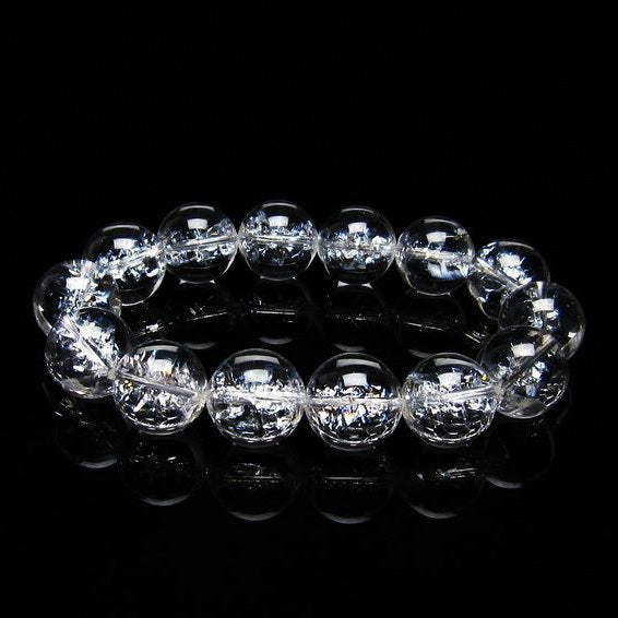 アイリスクォーツ 水晶 ブレスレット 16mm [送料無料] 一点物 111-20223