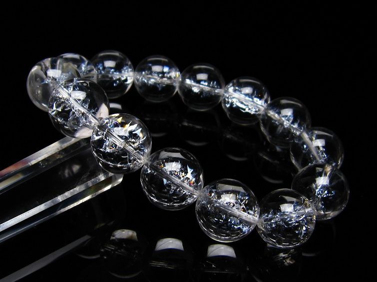 アイリスクォーツ 水晶 ブレスレット 16mm  一点物 111-20224