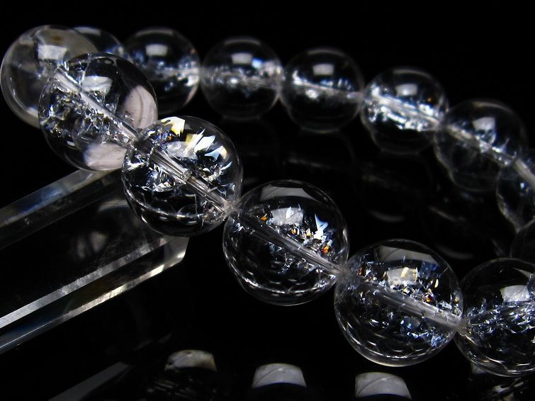 アイリスクォーツ 水晶 ブレスレット 16mm  一点物 111-20224