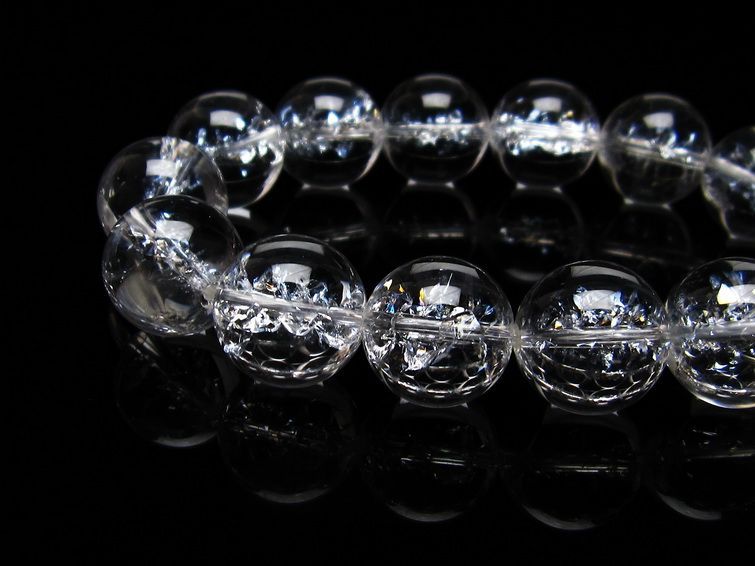 アイリスクォーツ 水晶 ブレスレット 16mm  一点物 111-20224