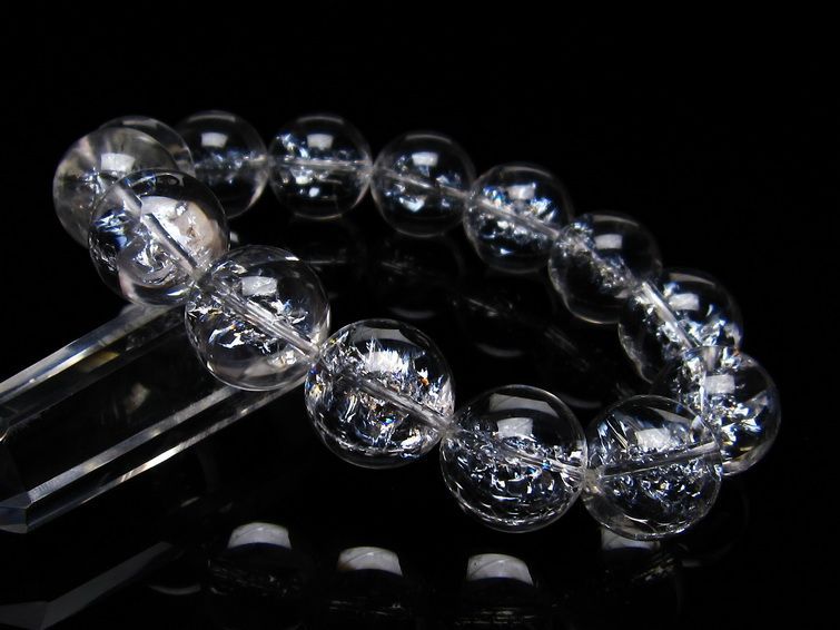 アイリスクォーツ 水晶 ブレスレット 16mm  一点物 111-20226