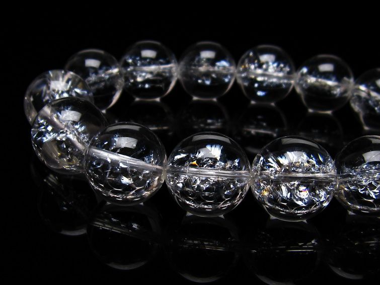 アイリスクォーツ 水晶 ブレスレット 16mm  一点物 111-20226