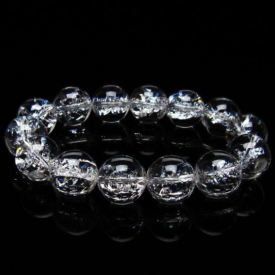 アイリスクォーツ 水晶 ブレスレット 16mm [送料無料] 一点物 111-20227