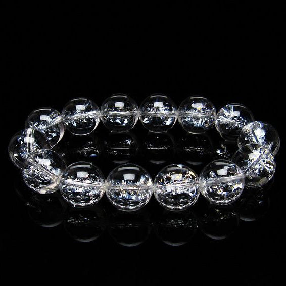 アイリスクォーツ 水晶 ブレスレット 16mm [送料無料] 一点物 111-20230
