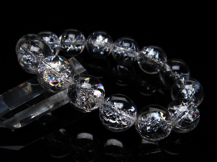 アイリスクォーツ 水晶 ブレスレット 16mm  一点物 111-20232