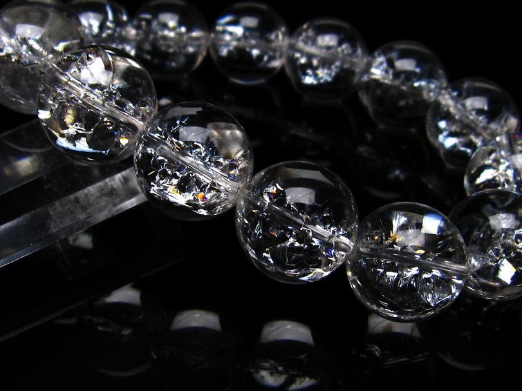 アイリスクォーツ 水晶 ブレスレット 16mm  一点物 111-20233