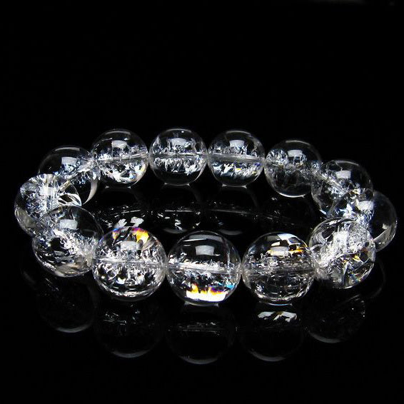 アイリスクォーツ 水晶 ブレスレット 18mm [送料無料] 一点物 111-20234