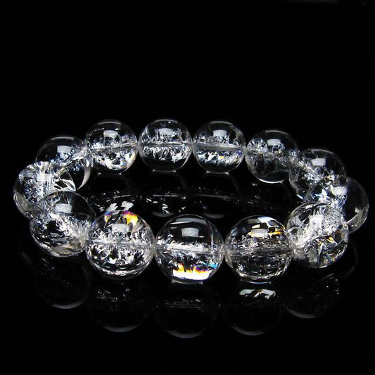 アイリスクォーツ 水晶 ブレスレット 18mm [送料無料] 一点物 111-20234
