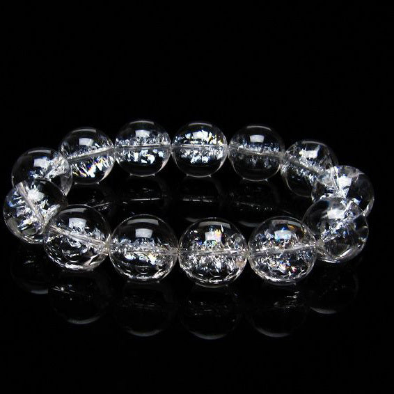 アイリスクォーツ 水晶 ブレスレット 18mm [送料無料] 一点物 111-20236