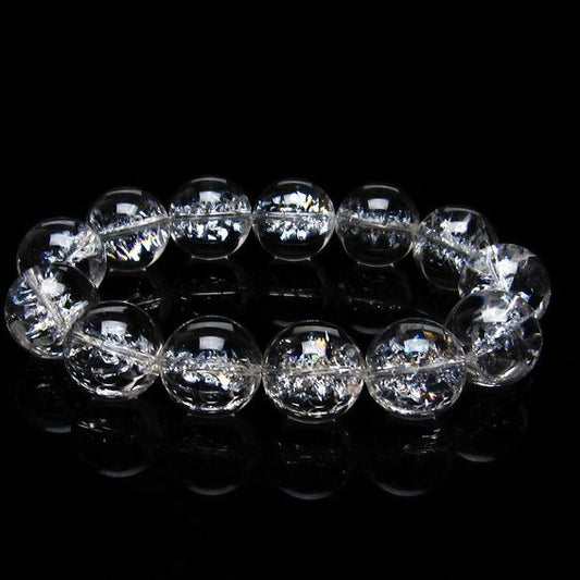 アイリスクォーツ 水晶 ブレスレット 18mm [送料無料] 一点物 111-20236