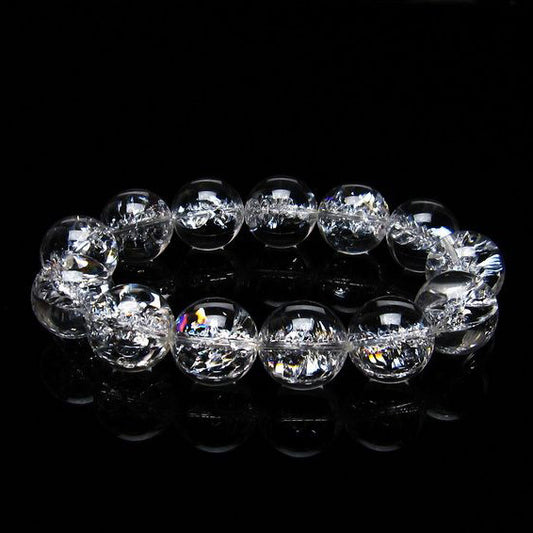 アイリスクォーツ 水晶 ブレスレット 18mm [送料無料] 一点物 111-20240