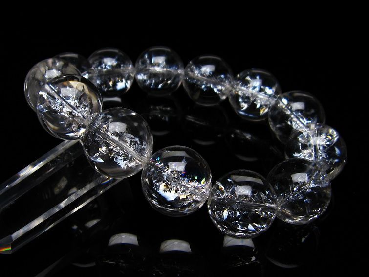 アイリスクォーツ 水晶 ブレスレット 18mm  一点物 111-20241