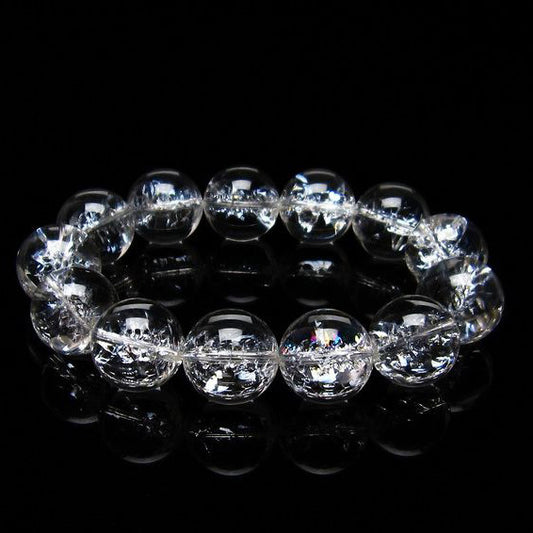 アイリスクォーツ 水晶 ブレスレット 18mm [送料無料] 一点物 111-20241