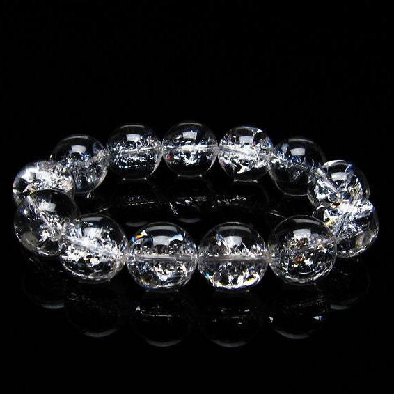 アイリスクォーツ 水晶 ブレスレット 18mm [送料無料] 一点物 111-20242