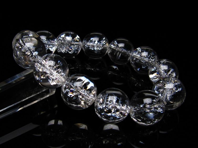 アイリスクォーツ 水晶 ブレスレット 18mm  一点物 111-20244