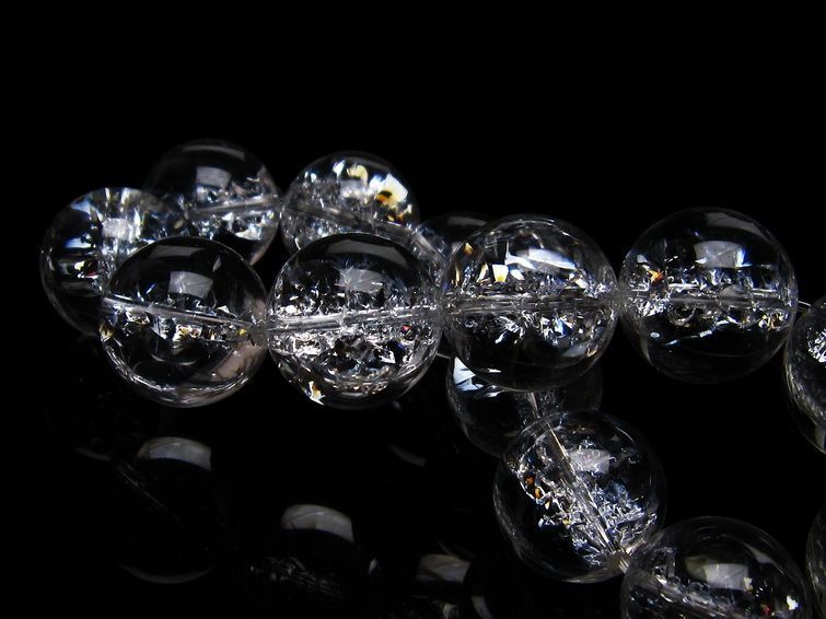 アイリスクォーツ 水晶 ブレスレット 18mm  一点物 111-20244