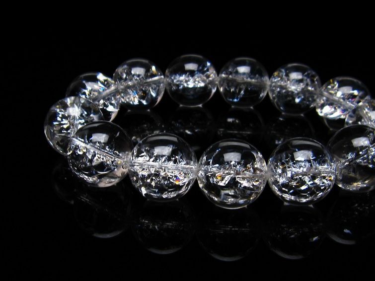 アイリスクォーツ 水晶 ブレスレット 18mm  一点物 111-20244